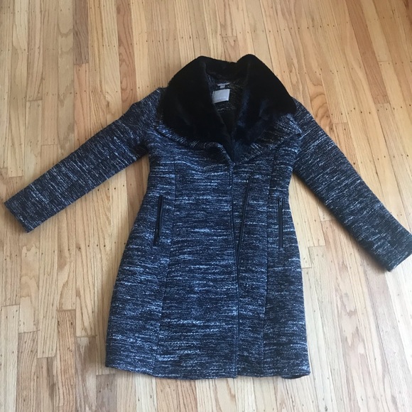 Soia & Kyo Faux Fur Collar Wool Blend Coat - Picture 5 of 8